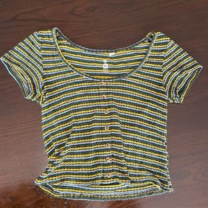 Comfy Striped Tee with Button Detail